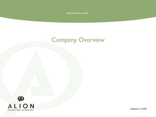 Company Overview Updated: 11/14/07 