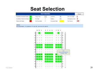 Seat Selection
7/21/2014 20
 
