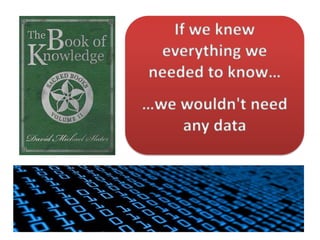 If we knew
 everything we
needed to know…
…we wouldn't need
    any data
 