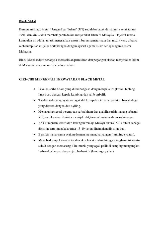 Aliran Ajaran Sesat Di Malaysia (Black Metal)