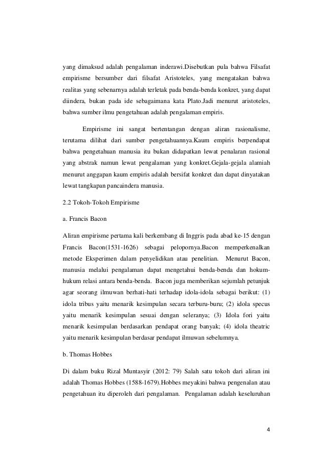 Aliran aliran dalam filsafat ilmu (aliran empirisme)