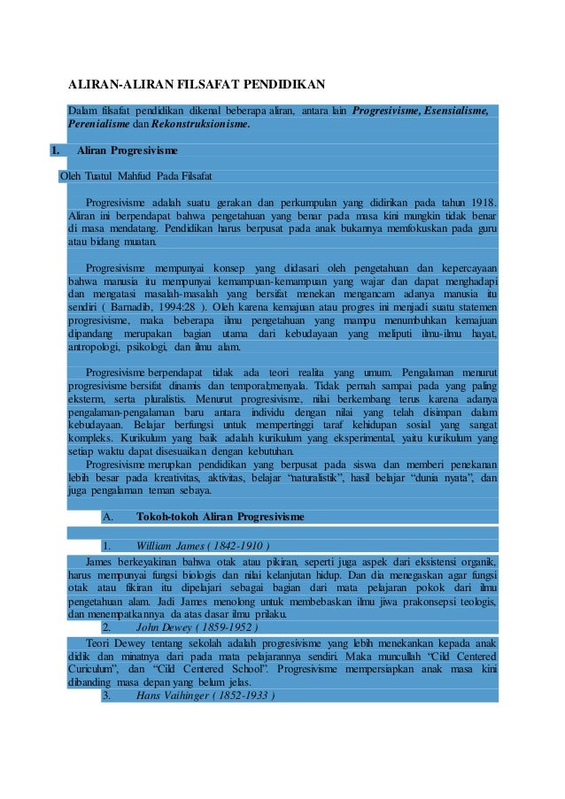Aliran Filsafat Pendidikan