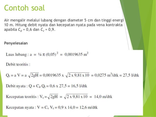 Aliran Melalui Lubang [Hidraulika]