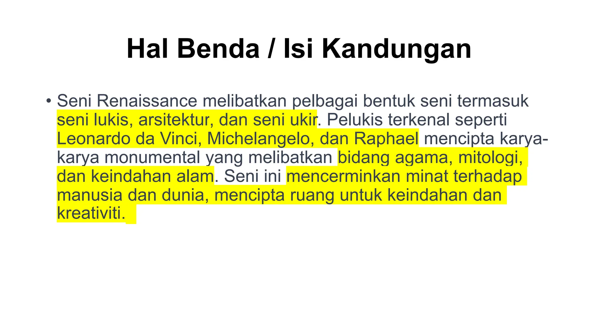 SEJARAH SENI BARAT ALIRAN RENAISSANCE DAN TOKOHTOKOHNYA PPT