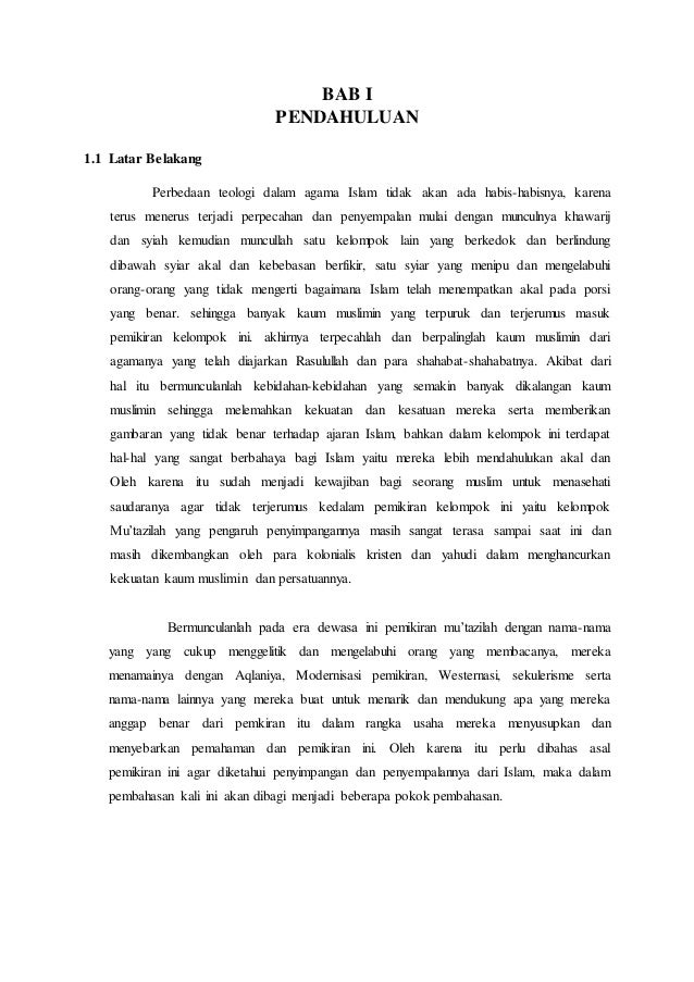 Aliran Teologi Islam Mu Tazilah