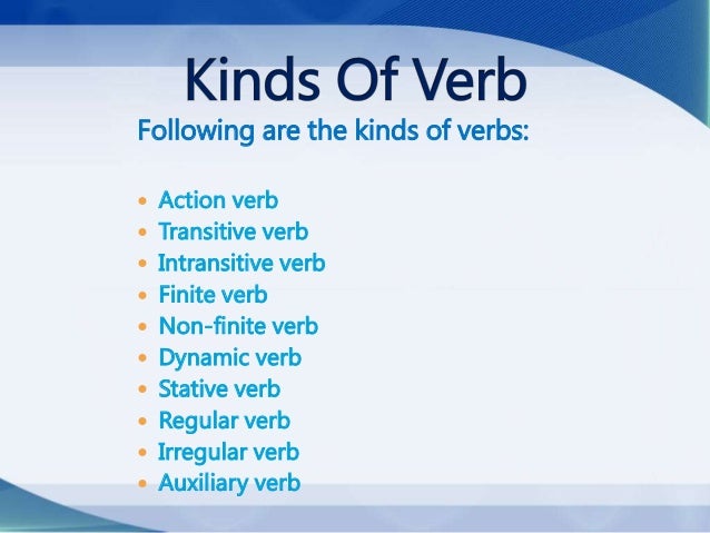 kinds of verb 3 638