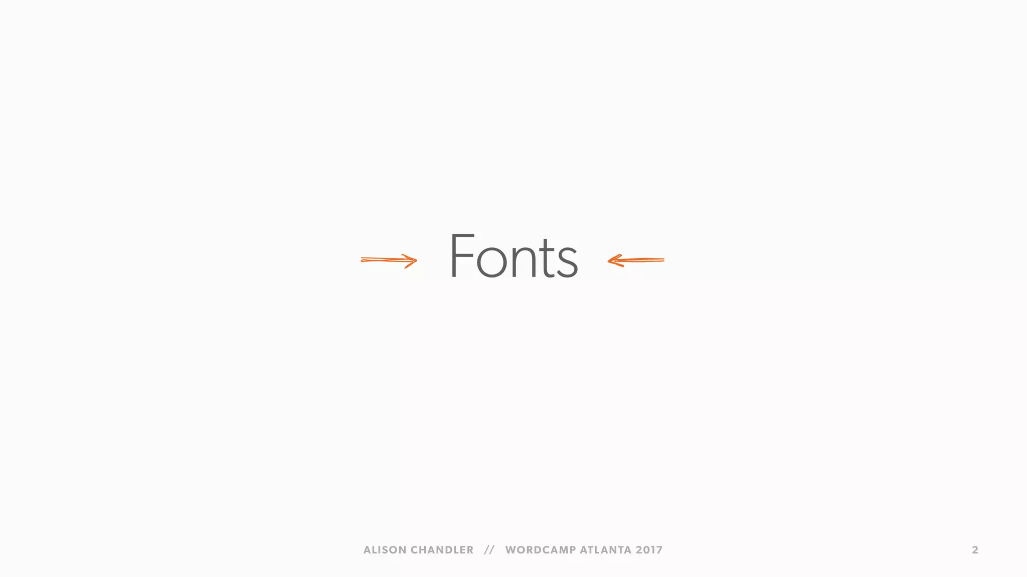 ALISON CHANDLER // WORDCAMP ATLANTA 2017 2
Fonts
 