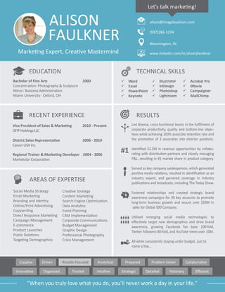 Alison Faulkner Resume