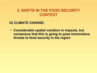 Food insecurity in southern Africa: integrating some of the evidence 