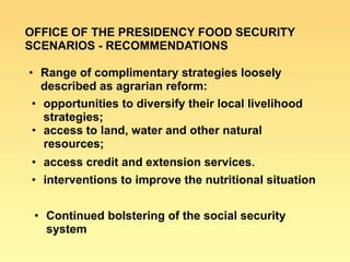 Food insecurity in southern Africa: integrating some of the evidence 