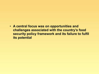 Food insecurity in southern Africa: integrating some of the evidence 