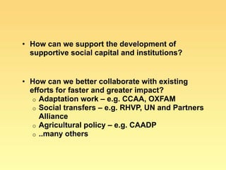 Food insecurity in southern Africa: integrating some of the evidence 