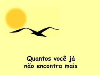 Quantos você já
não encontra mais
 