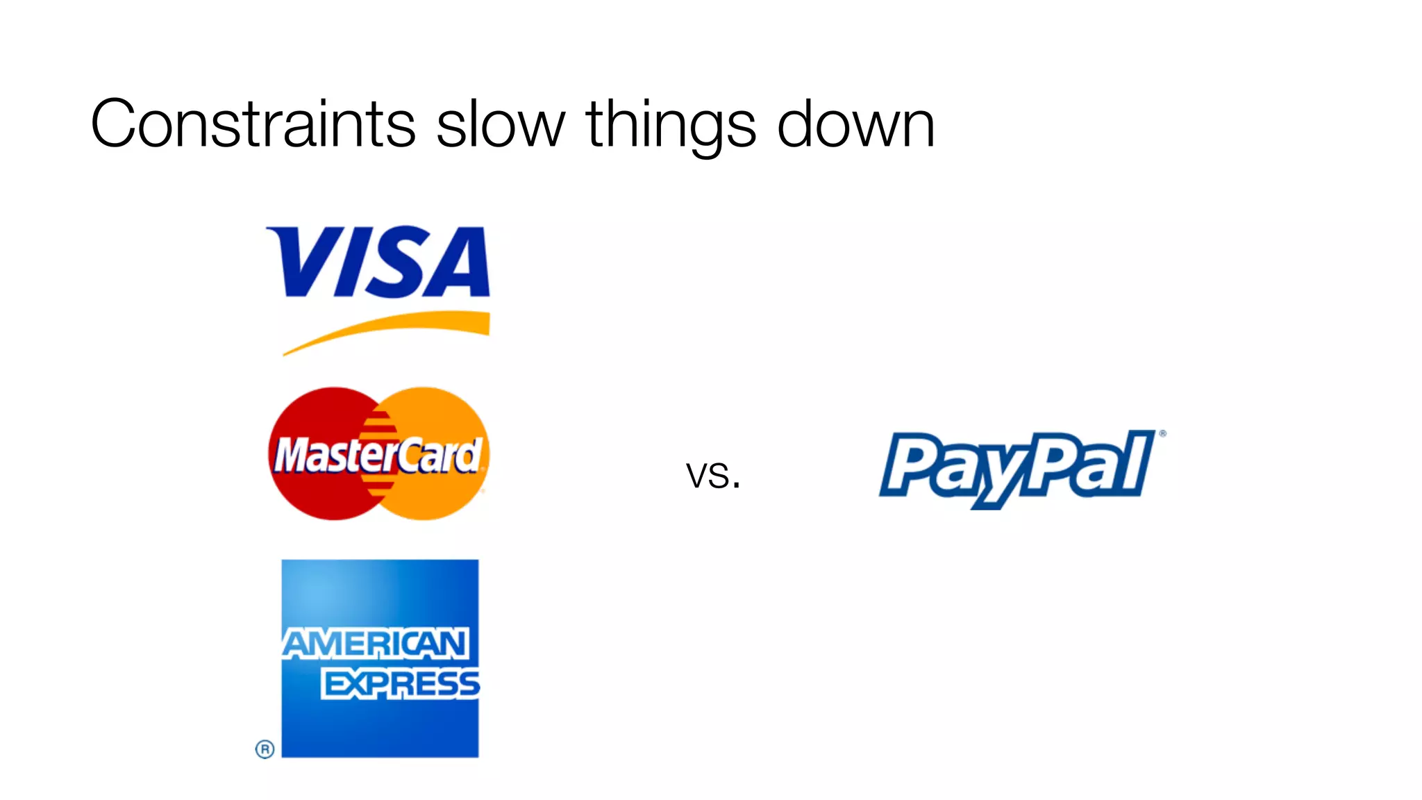 Constraints slow things down 
vs. 
 