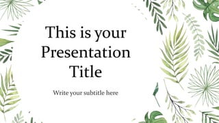 This is your
Presentation
Title
Write your subtitle here
 