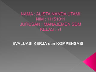 frame work evaluasi kerja dan kompensasi