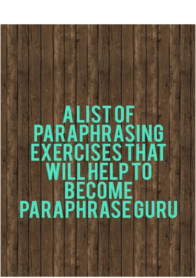 paraphrasing help with