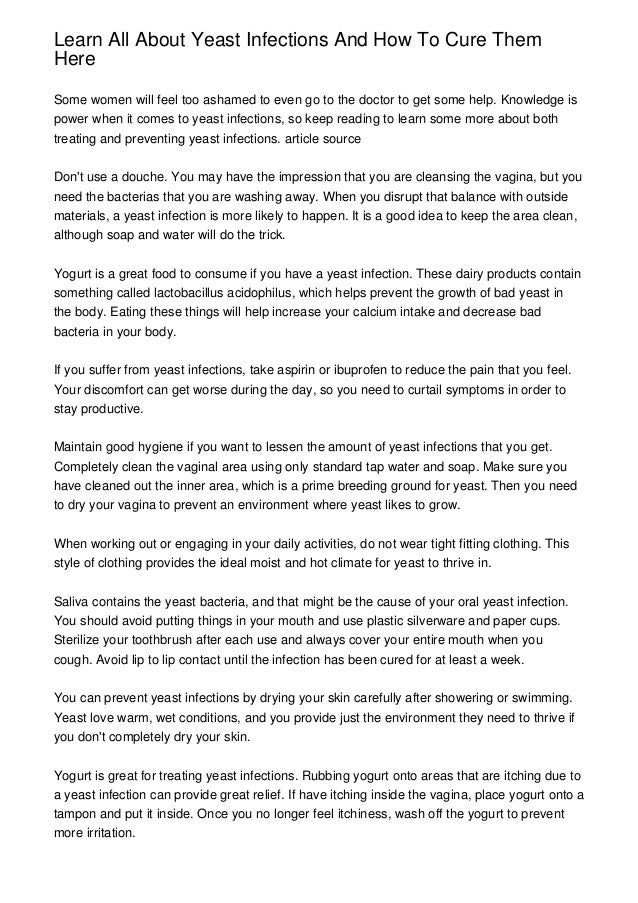 Learn All About Yeast Infections And How To Cure Them Here