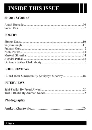 INSIDE THIS ISSUE
DIGISHA ONLINE MAGAZINE, EDITION ONEAlitera
 