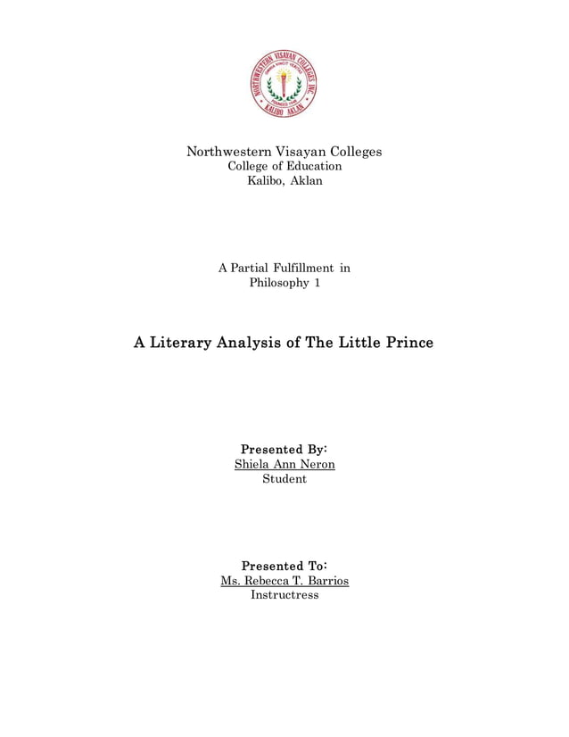 literary analysis essay of little prince