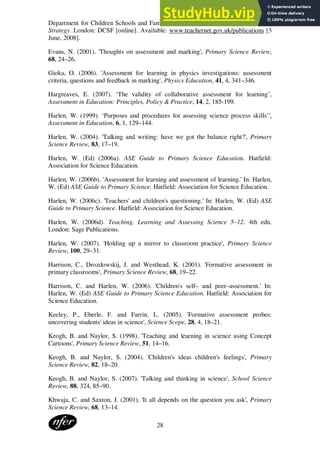 A Literature Review Of Assessment For Learning In Science | PDF