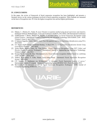 A Literature Review On Emotion Recognition System Using Various Facial ...