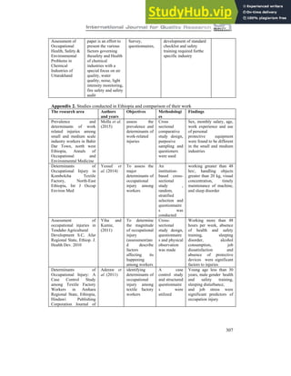 A LITERATURE REVIEW ON GLOBAL OCCUPATIONAL SAFETY AND HEALTH PRACTICE ...