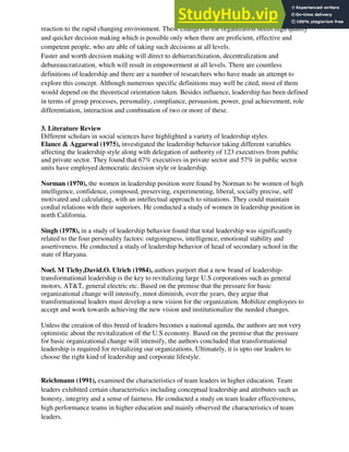 A Literature Review On Leadership Styles And Conflict | PDF