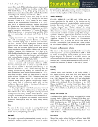 A Literature Review On Stress And Coping Strategies In Nursing Students ...
