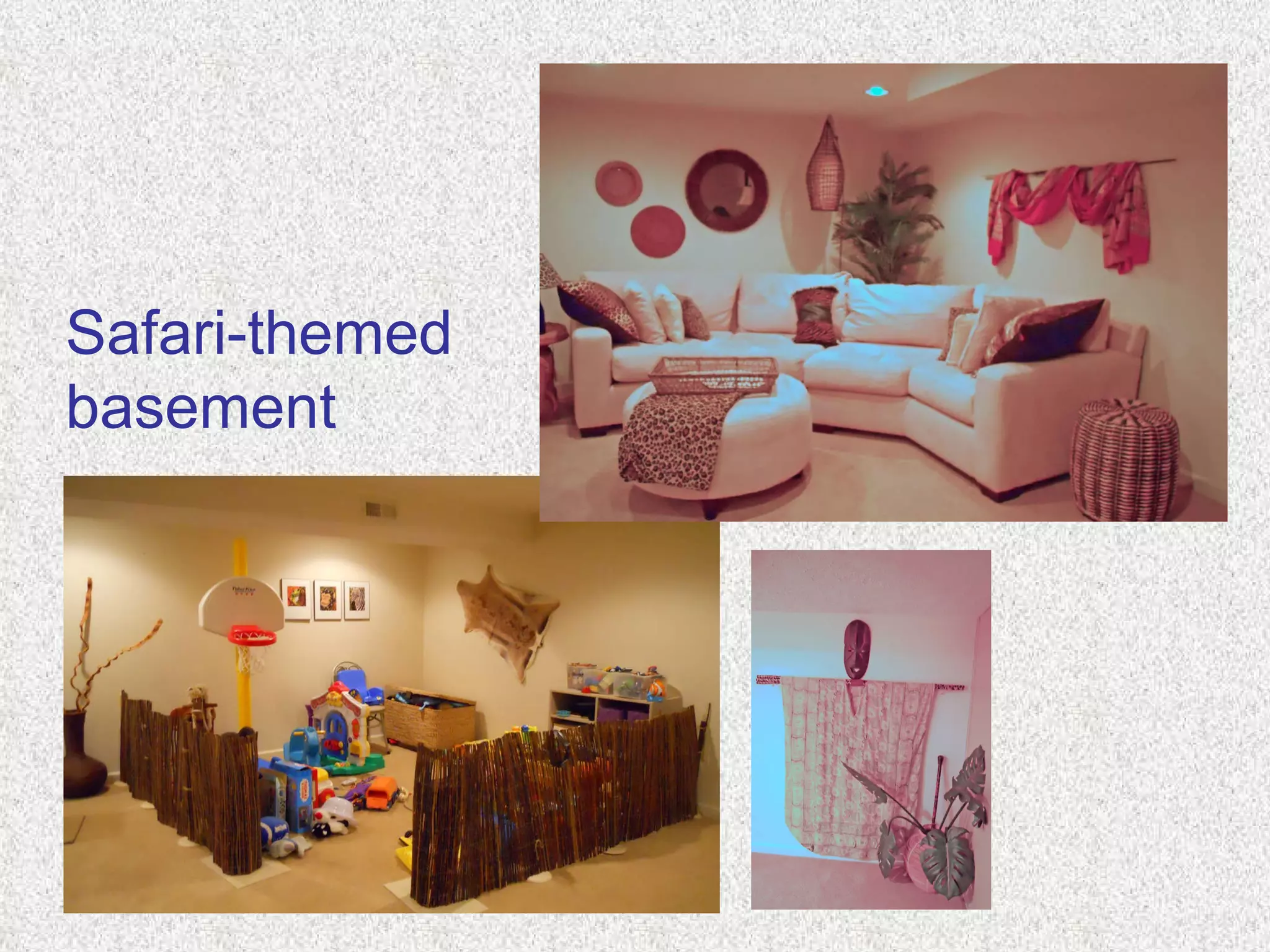 Safari-themed basement 