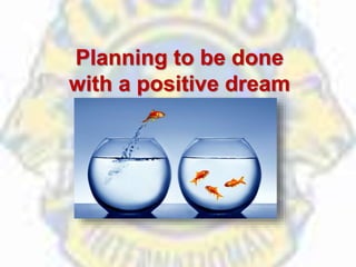 Planning to be done
with a positive dream
 