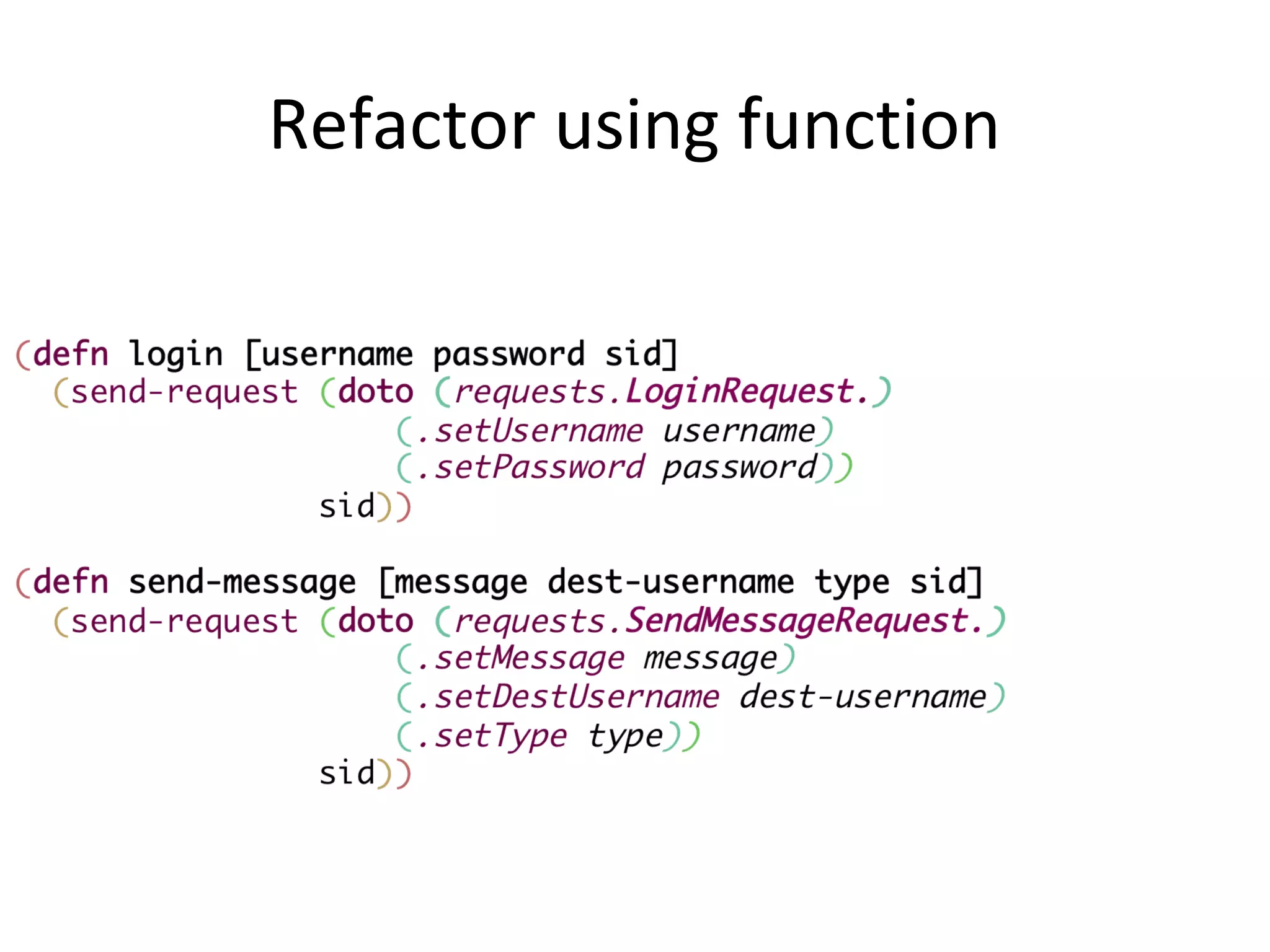 Refactor using function
 