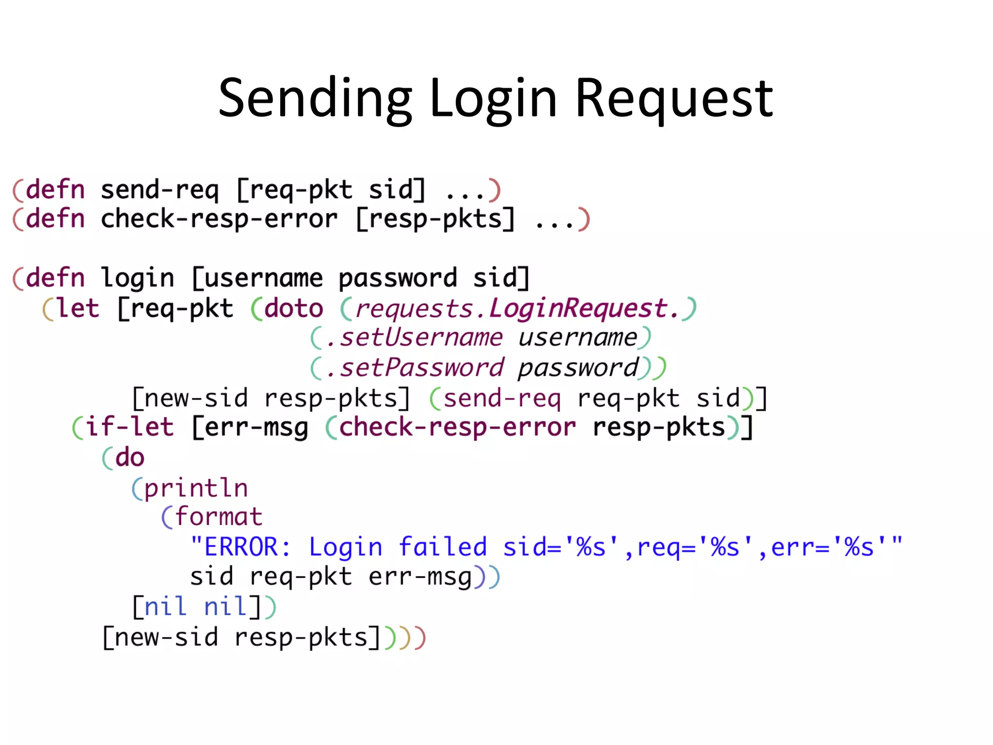 Sending Login Request
 