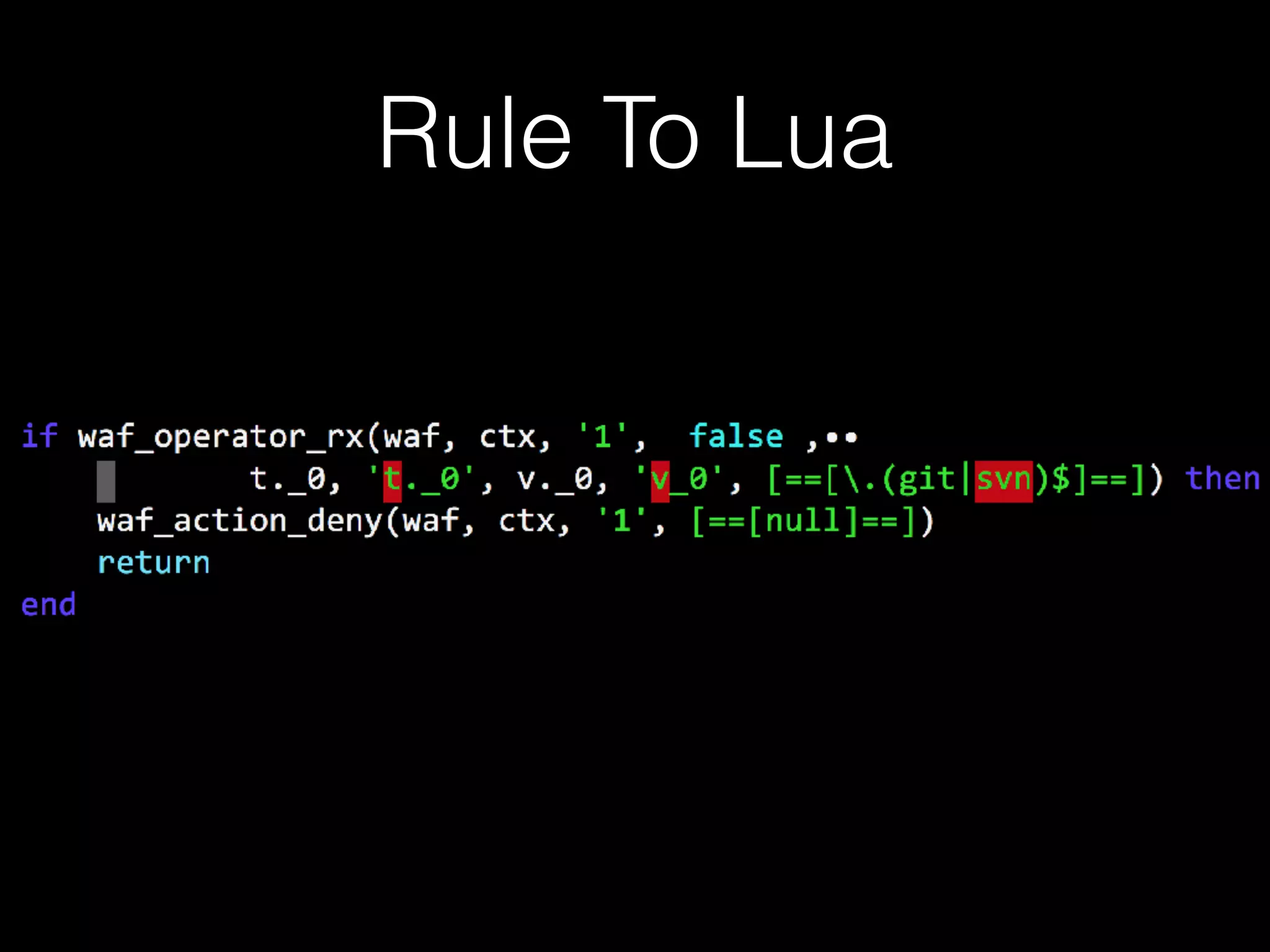 Rule To Lua
 