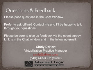 Virtual InfrastructureCPUPoolMemoryPoolStoragePoolInterconnectPoolAbstraction + Pooling = Reduced ComplexityDistributed Resource Scheduler (DRS)