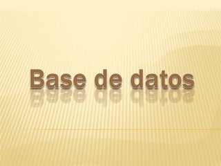 Base de datos 