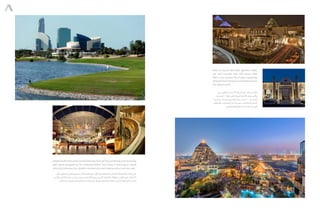 AlBadiaGolfClubbyInterContinentalDubaiFestivalCityisan18-hole,championship
golf course designed by the renowned Robert Trent Jones II featuring an award
winning clubhouse, four dynamic restaurants, event spaces and a luxurious spa.
DHCC is close to Wafi Mall. Opened in 2001,
the mall includes over 200 stores. Wafi
Mall is the premier lifs of glass especially
selected from mosques and temples across
the Islamic world.
‫على‬ ‫يحتوي‬ ‫والذي‬ ‫سيتي‬ ‫فستيفال‬ ‫دبي‬ ‫بإنتركونتيننتال‬ ‫الخاص‬ ‫للجولف‬ ‫البادية‬ ‫نادي‬
‫والذي‬ ،‫الثاني‬ ‫جونز‬ ‫ترينت‬ ‫روبرت‬ ‫الشهير‬ ‫صممه‬ ‫الذي‬ ‫الغولف‬ ‫بطوالت‬ ‫ملعب‬ ‫هو‬ ،‫حفرة‬ 18
‫فاخر‬ ‫سبا‬ ‫ومركز‬ ‫للمناسبات‬ ‫ومساحات‬ ،‫حيوية‬ ‫مطاعم‬ ‫أربعة‬ ،‫النادي‬ ‫فوز‬ ‫جائزة‬ ‫يضم‬
‫من‬ ‫بالقرب‬ ‫الصحية‬ ‫للرعاية‬ ‫دبي‬ ‫مدينة‬ ‫تقع‬
‫ويضم‬ 2001 ‫عام‬ ‫في‬ ‫المركز‬ ‫افتتح‬ .‫مول‬ ‫وافي‬
‫زجاجية‬ ‫مصاعد‬ ‫المركز‬ ‫يضم‬ .‫متجر‬ 200 ‫من‬ ‫أكثر‬
‫والمعابد‬ ‫المساجد‬ ‫من‬ ‫خصيصًا‬ ‫مختارة‬ ‫أساسية‬
‫اإلسالمي‬ ‫العالم‬ ‫أنحاء‬ ‫مختلف‬ ‫في‬
 