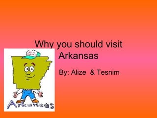 Why you should visit Arkansas By: Alize  & Tesnim  