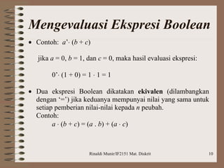 Mengevaluasi Ekspresi Boolean 