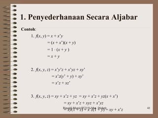 1. Penyederhanaan Secara Aljabar 