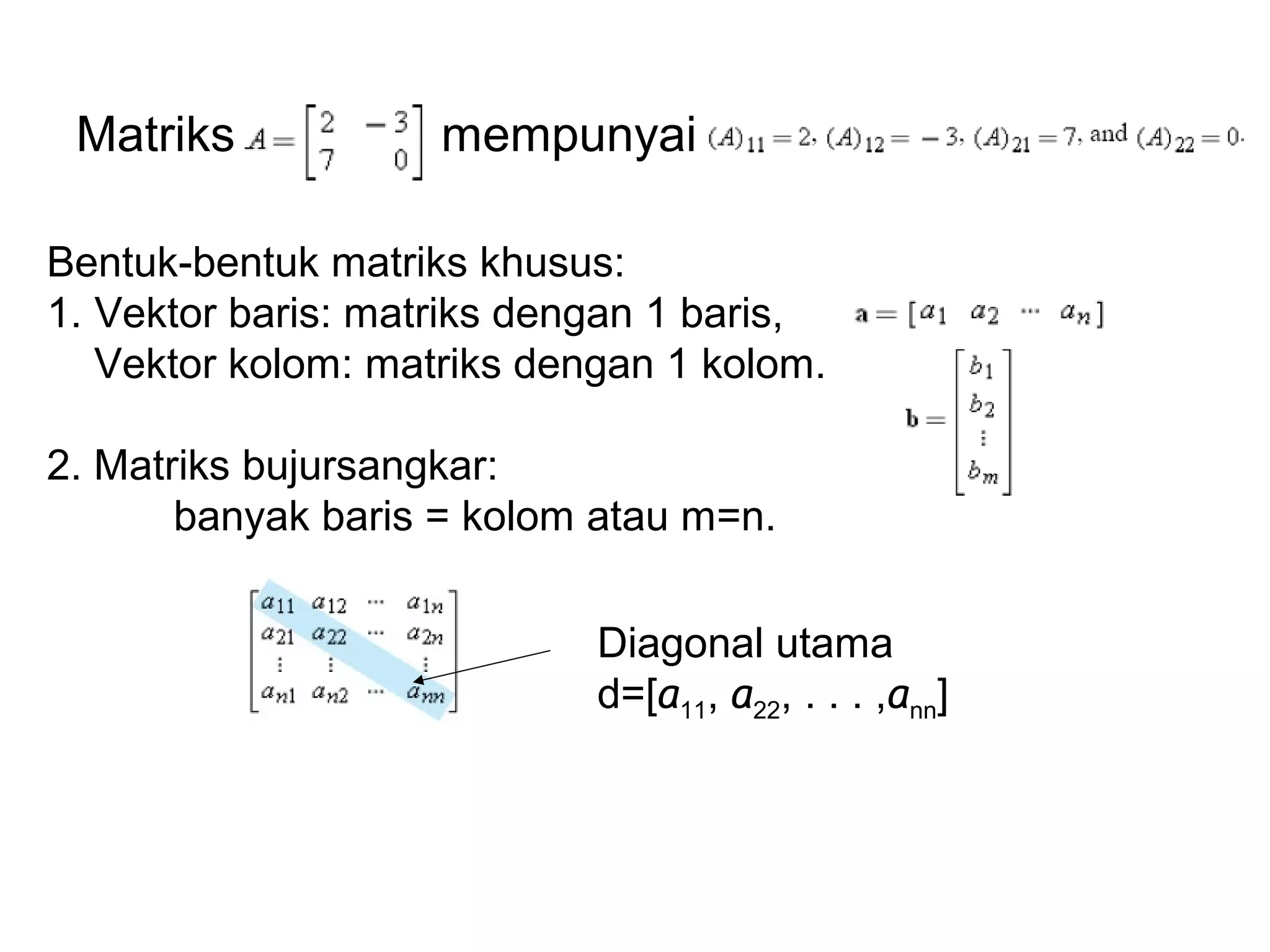 Aljabar linier-matriks (1) | PPT