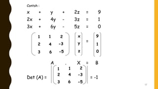 Aljabar matriks kofaktor | PPTX