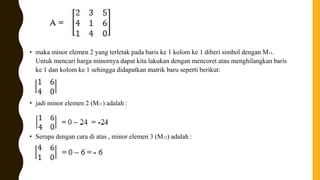Aljabar matriks kofaktor | PPTX