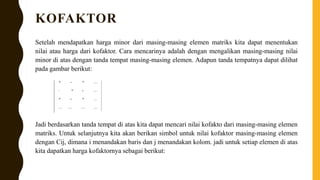 Aljabar matriks kofaktor | PPTX