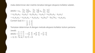 Aljabar matriks kofaktor | PPTX