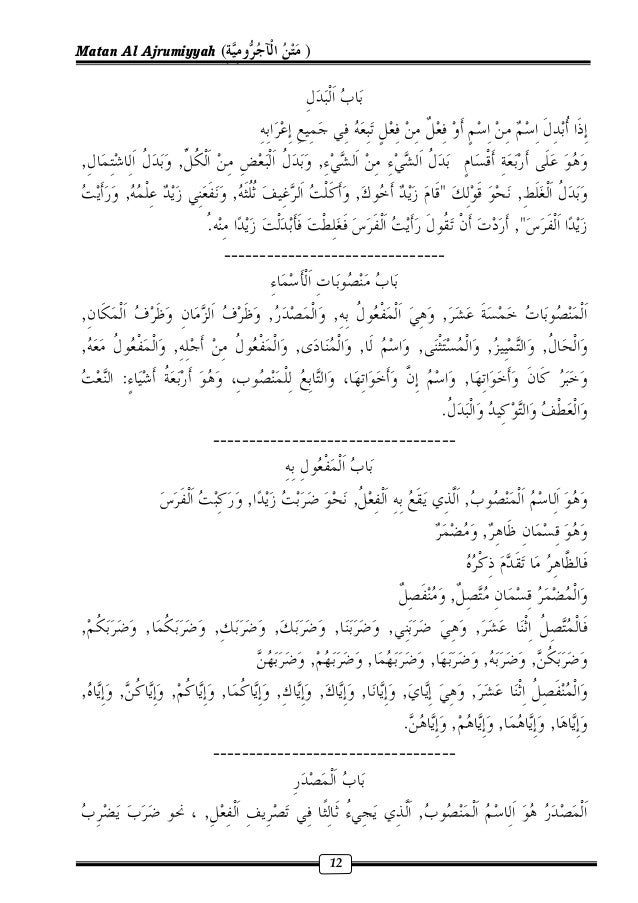 Download Terjemah Kitab Mutammimah Jurumiyah PDF - Kitab