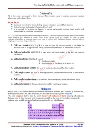 Chemistry of alkali and alkaline earth metals and halogen compounds ...
