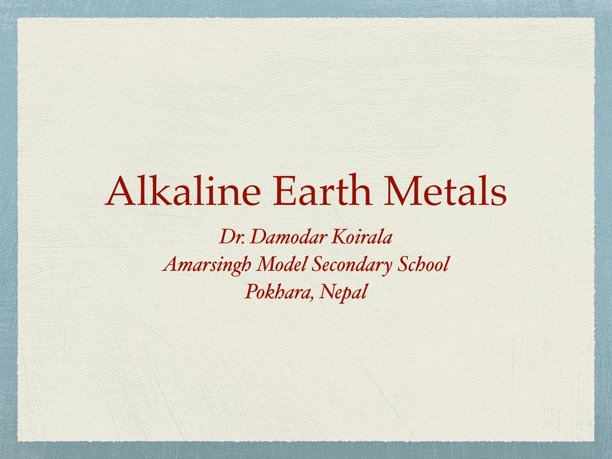 Alkaline earth metal | PDF