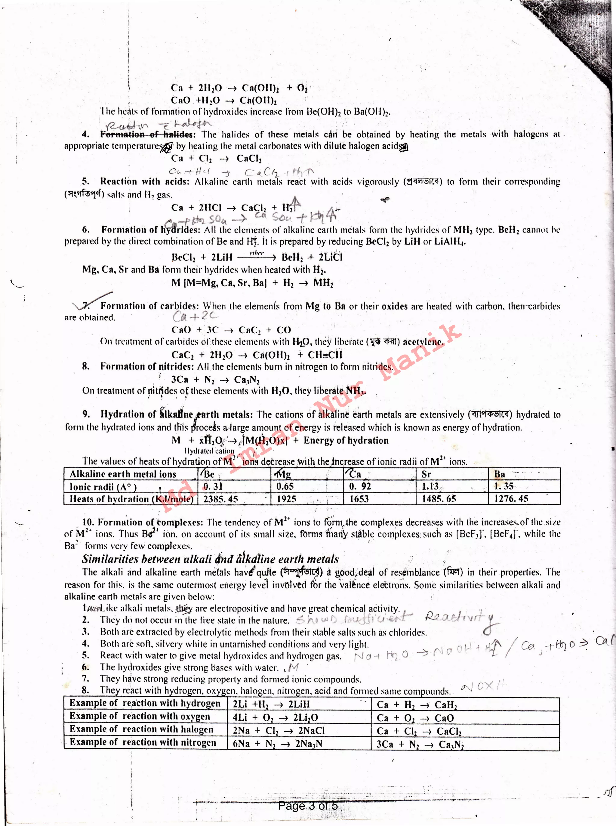 Alkaline Earth Metal MANIK | PDF