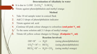 Alkalinity Examples Alkalinity of water chemistry first year | PDF